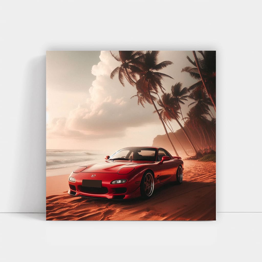 1997 Mazda RX-7 on Beach - Iconic Sports Car Adventure