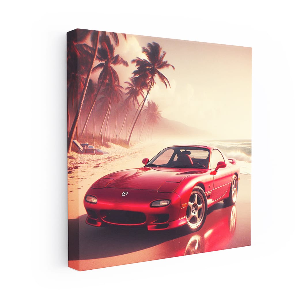 1997 Mazda Rx7 On Beach Wall Art