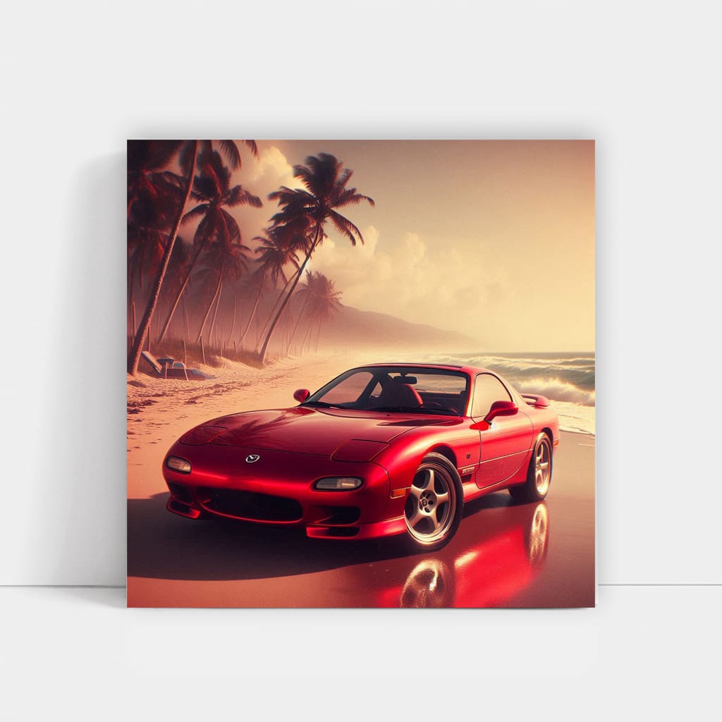 1997 Mazda Rx7 On Beach Wall Art