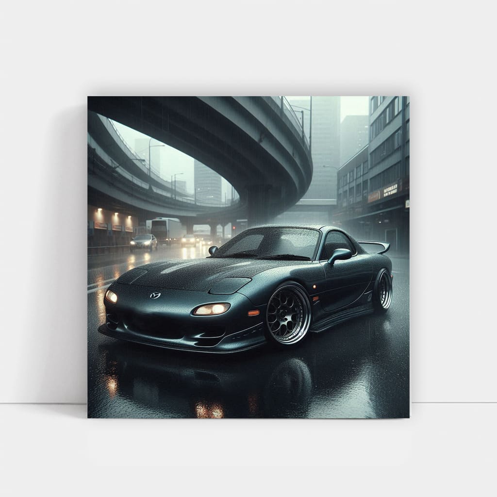 1997 Mazda RX-7 in Rain - Sleek, Fast, Unforgettable Ride