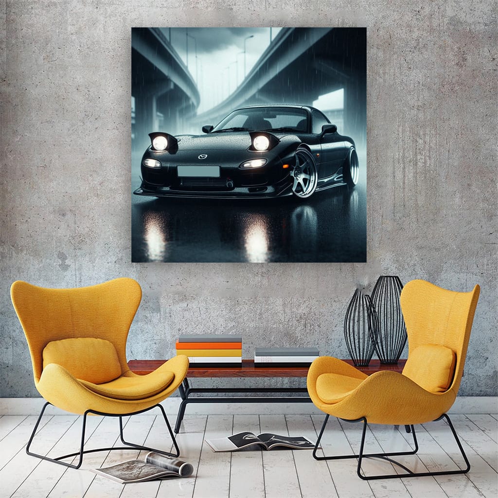 1997 Mazda RX-7 in Rain - Iconic Sports Car with Timeless Style