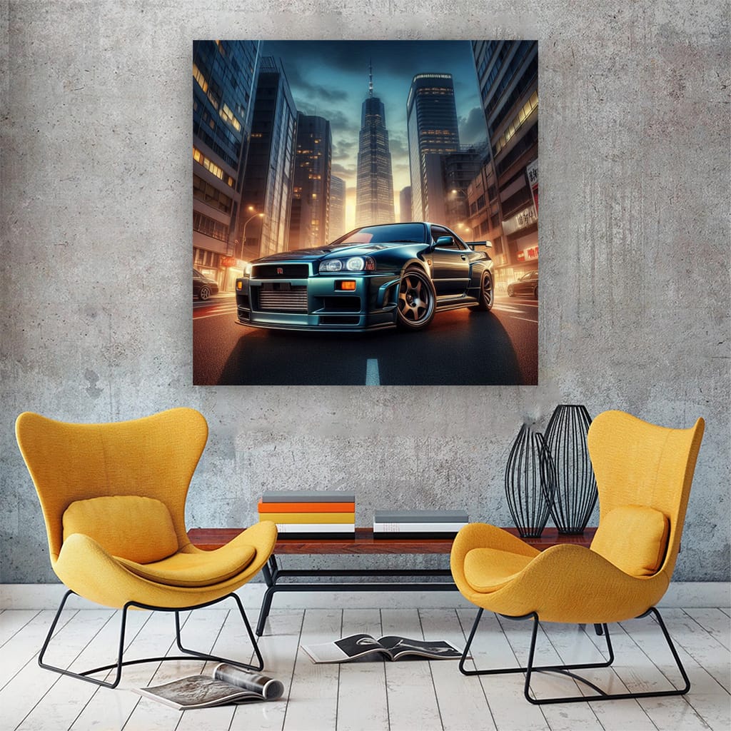 1999 Nissan Skyline Gtr R34 Buildi Wall Art