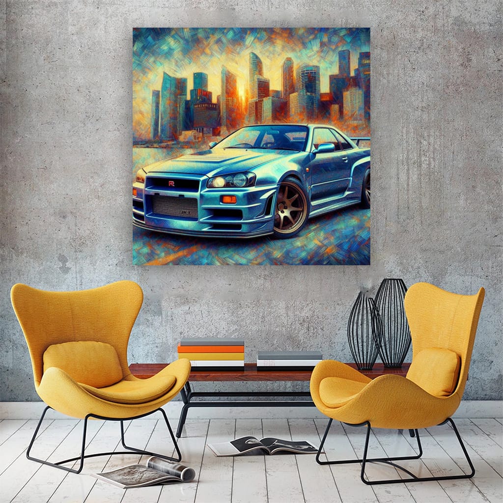 1999 Nissan Skyline Gtr R34 Impressioni Wall Art