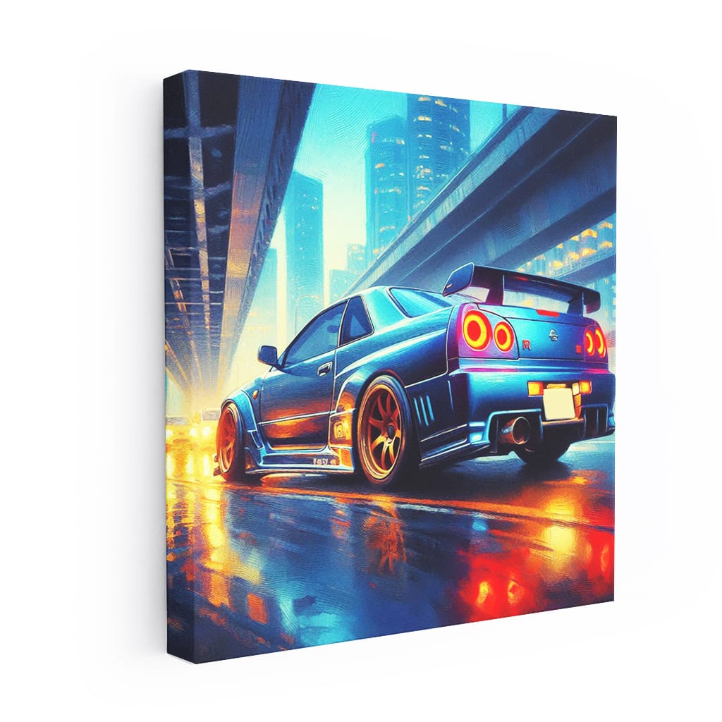 1999 Nissan Skyline Gtr R34 Impressionism Wall Art