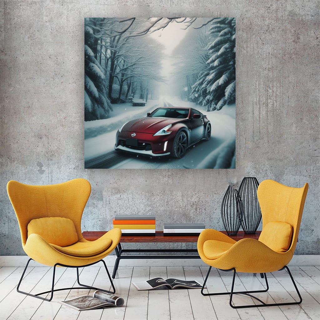 2009 Nissan 370z Winter Wall Art