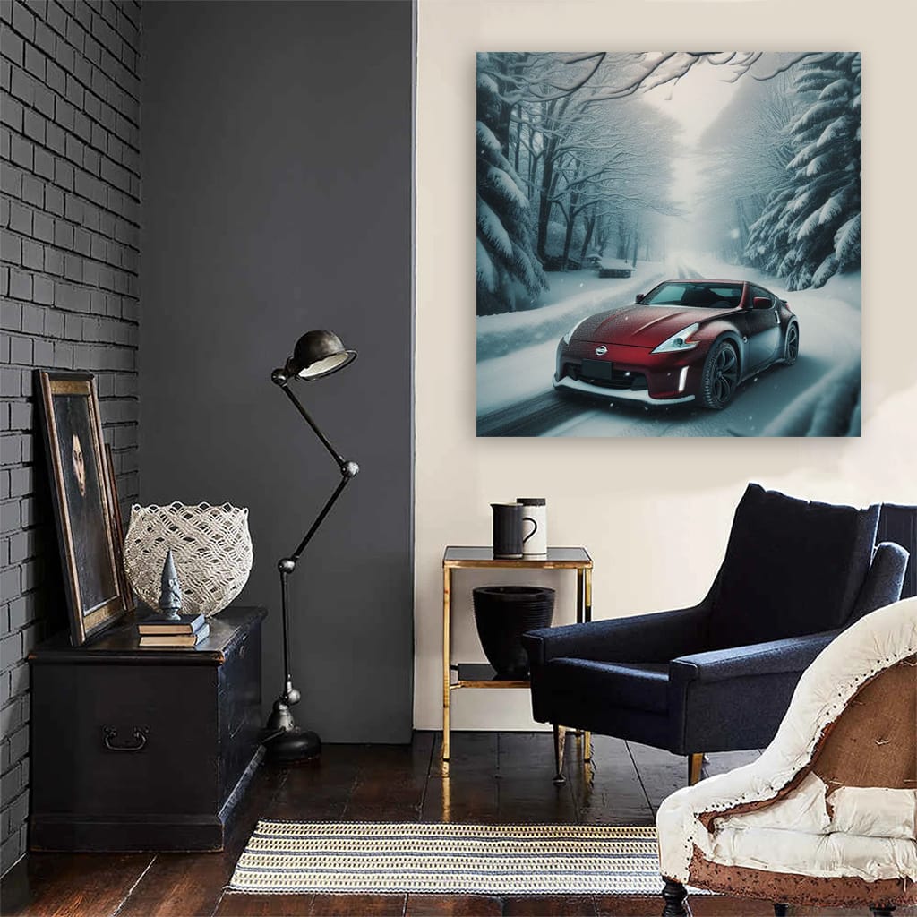 2009 Nissan 370z Winter Wall Art