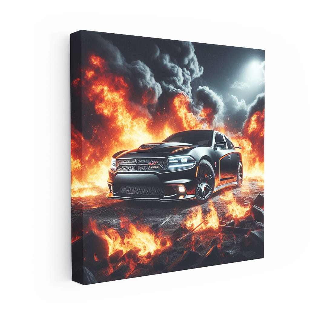 2010 Dodge Charger Srt8 Fire Wall Art