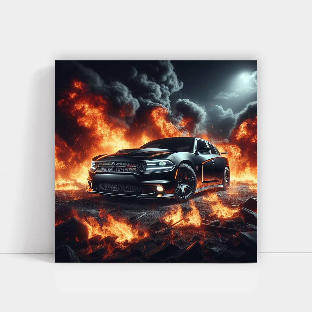 2010 Dodge Charger Srt8 Fire Wall Art