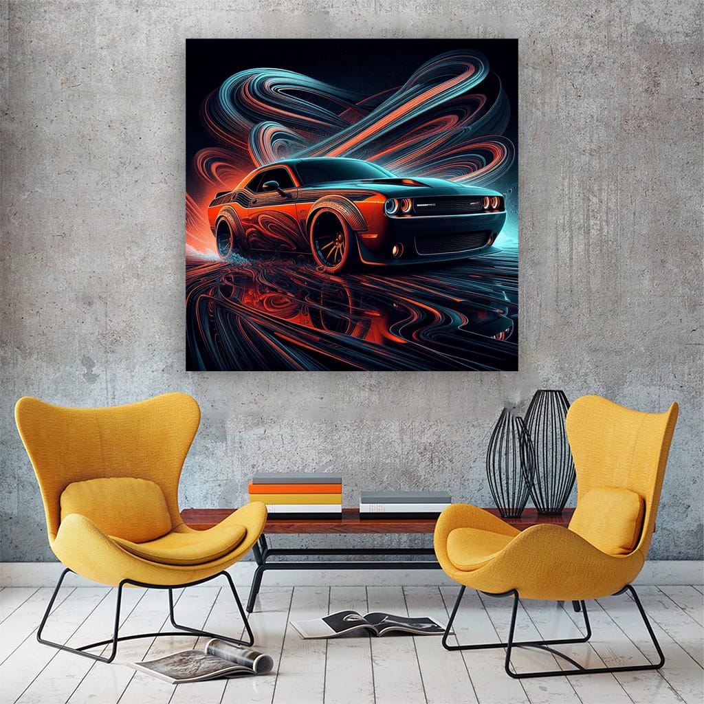 Dodge Challenger Srt8 Absctract Wall Art