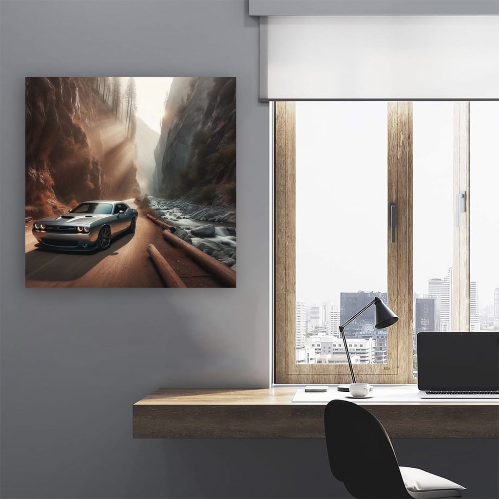 Silver Dodge 2011 Challenger Srt8 Canyon Wall Art