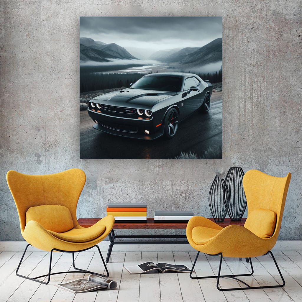 Dodge Challenger Srt8 Overcast Weather Wall Art