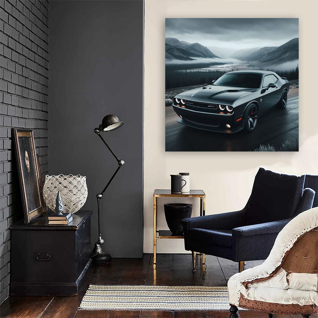 Dodge Challenger Srt8 Overcast Weather Wall Art