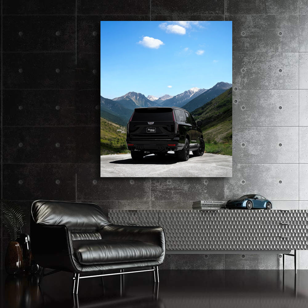 2023 Black Escalade ESV V-Series in Mountains - Rugged Elegance