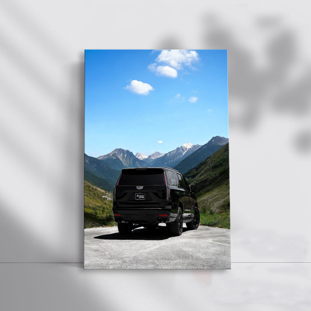 2023 Black Escalade ESV V-Series in Mountains - Rugged Elegance