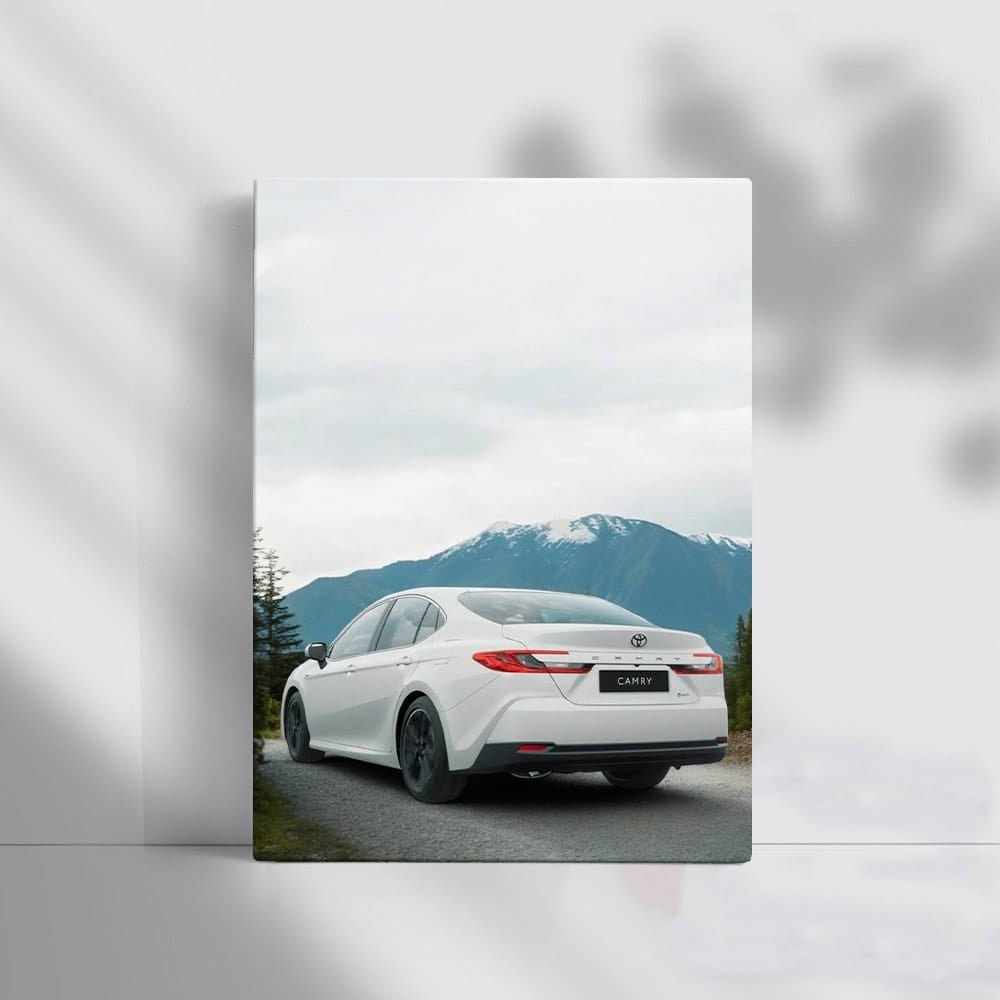 2025 Toyota Camry on Gravel Path with Mountain Backdrop - Reliable Ride - EnjoyStore