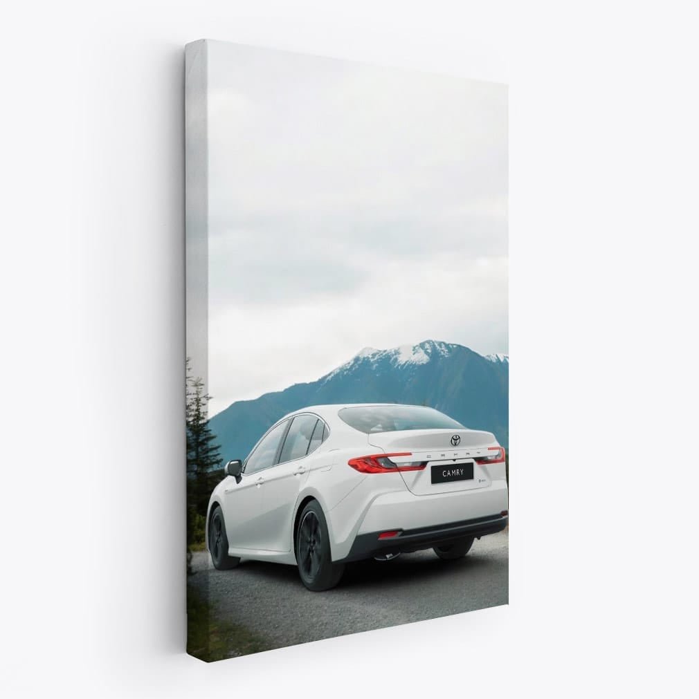 2025 Toyota Camry on Gravel Path with Mountain Backdrop - Reliable Ride - EnjoyStore