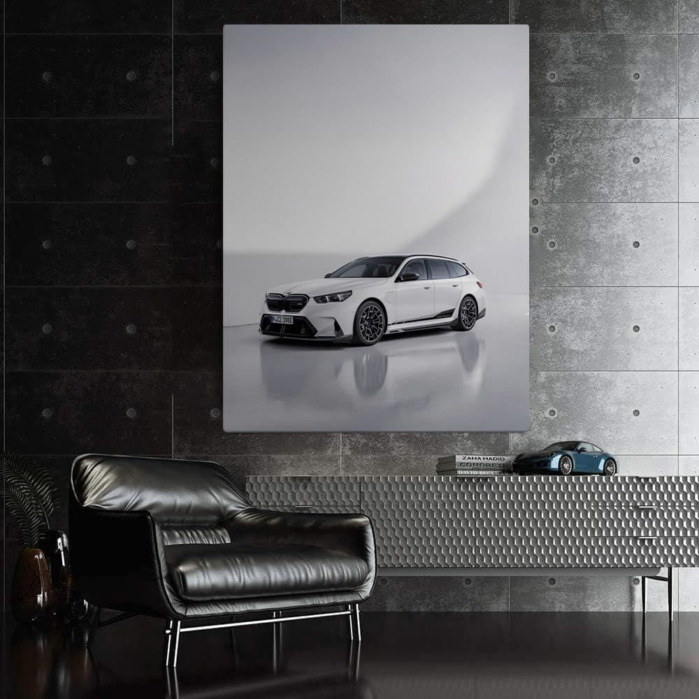 2025 BMW M5 Resting by White Wall - Power Meets Elegance