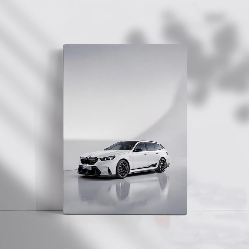 2025 BMW M5 Resting by White Wall - Power Meets Elegance