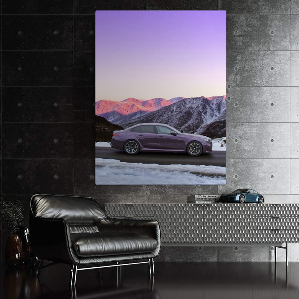 Purple 2025 BMW M5 with Majestic Mountains - Power Redefined
