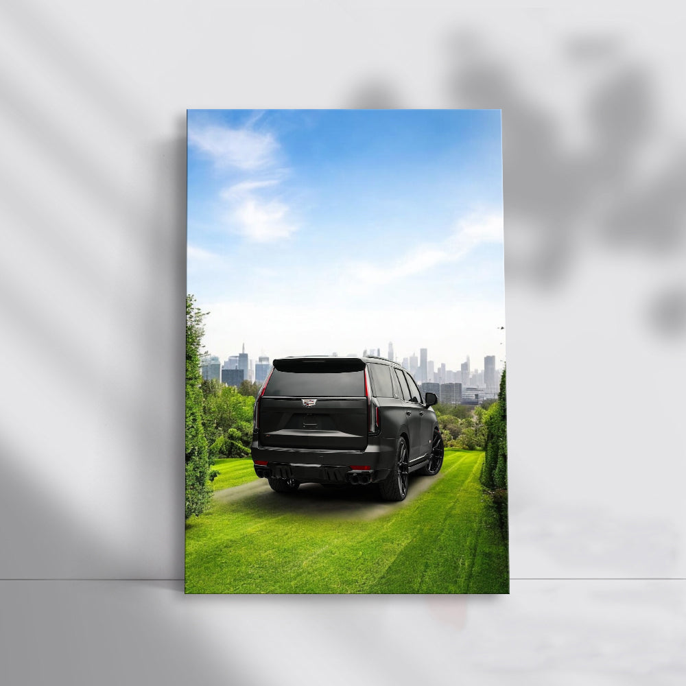 Black Cadillac Escalade V in Nature - Bold Elegance