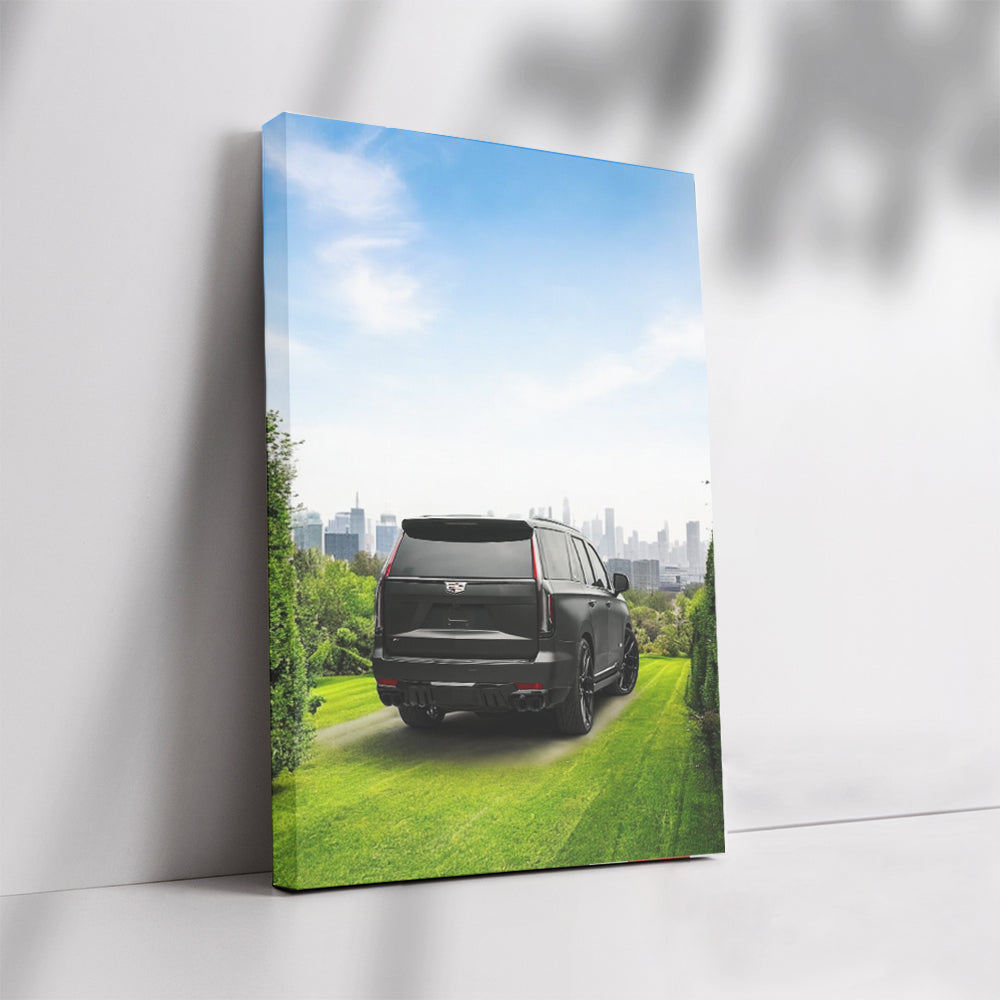 Black Cadillac Escalade V in Nature - Bold Elegance