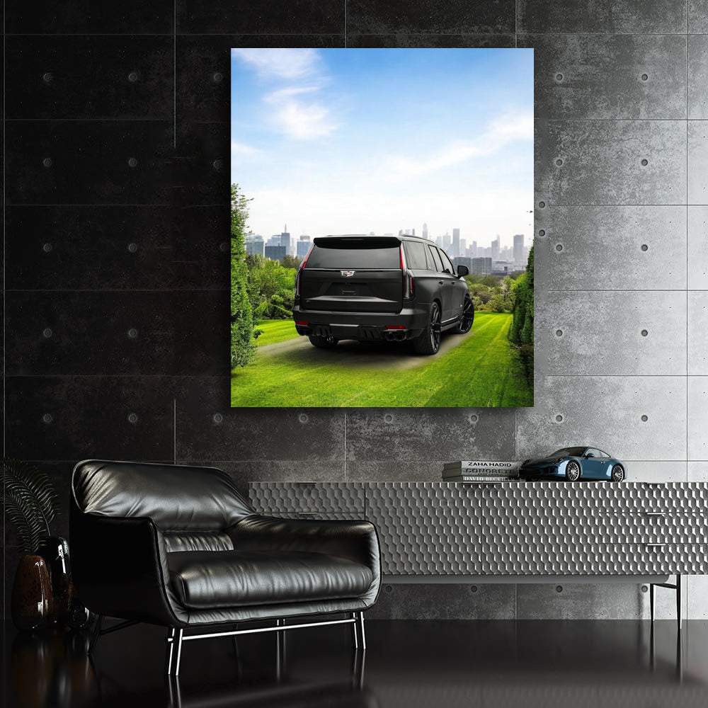 Black Cadillac Escalade V in Nature - Bold Elegance