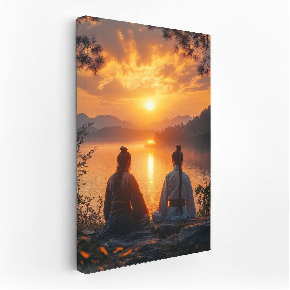 Two souls in the embrace of the sunset