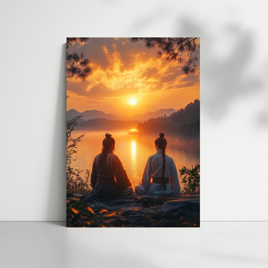 Two souls in the embrace of the sunset