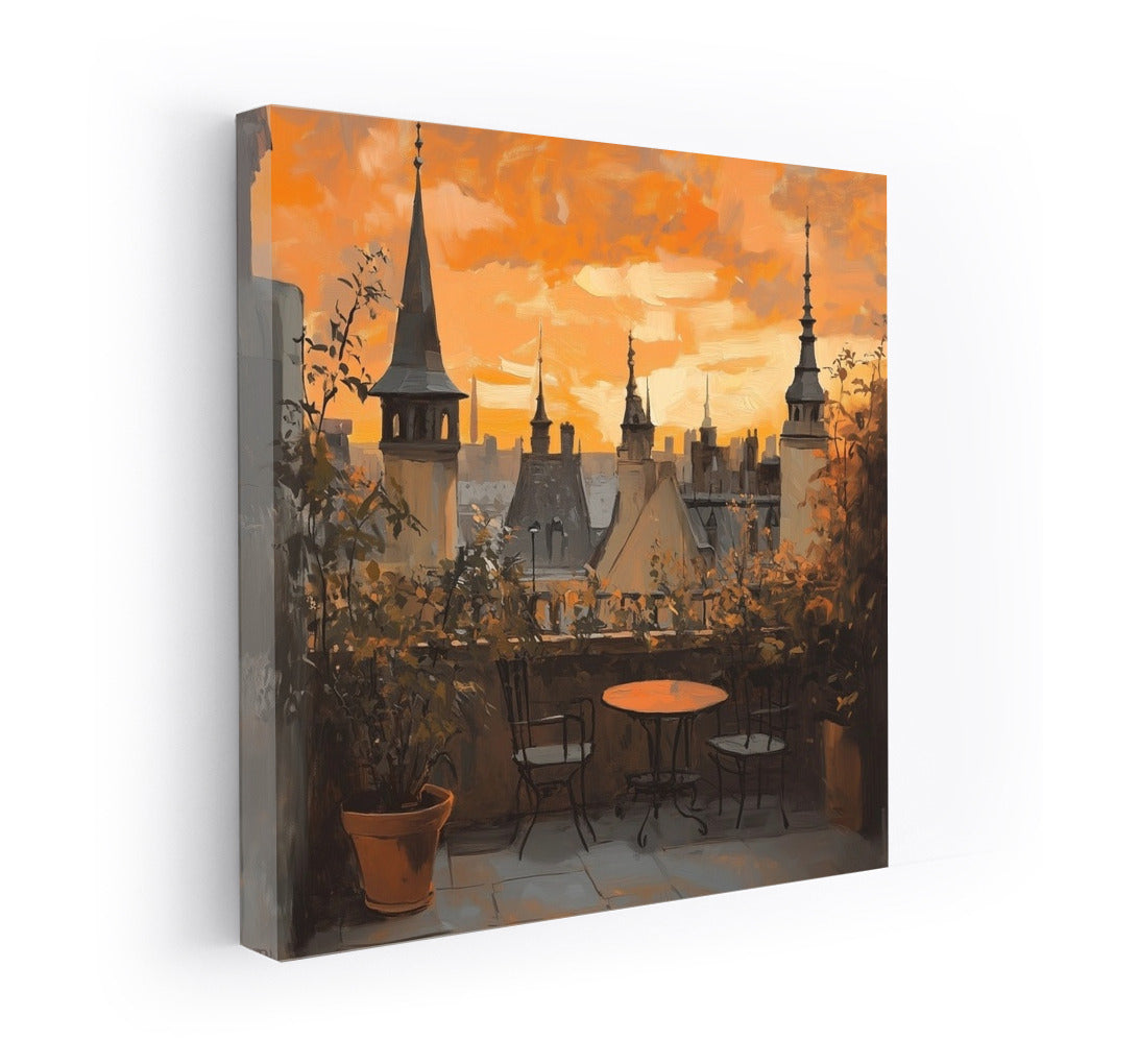 Sunset over Vintage Rooftops