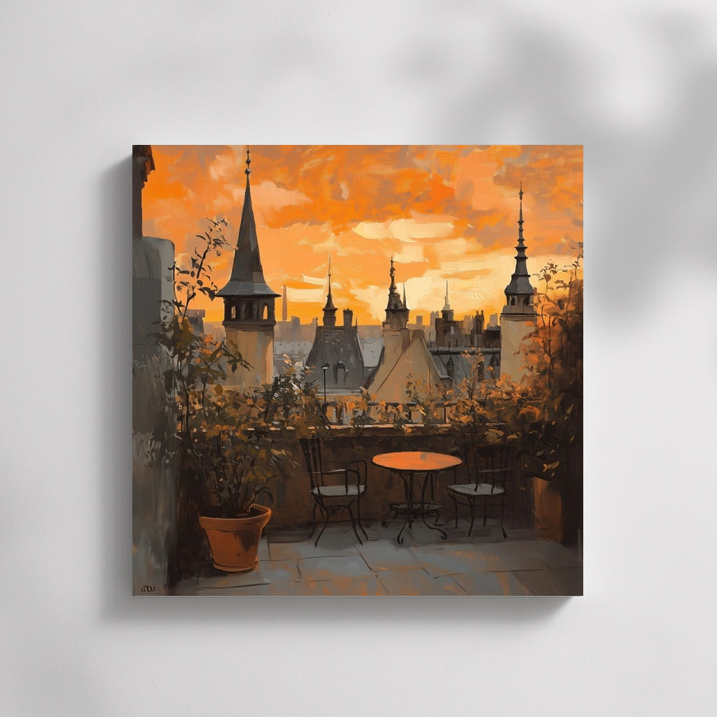 Sunset over Vintage Rooftops