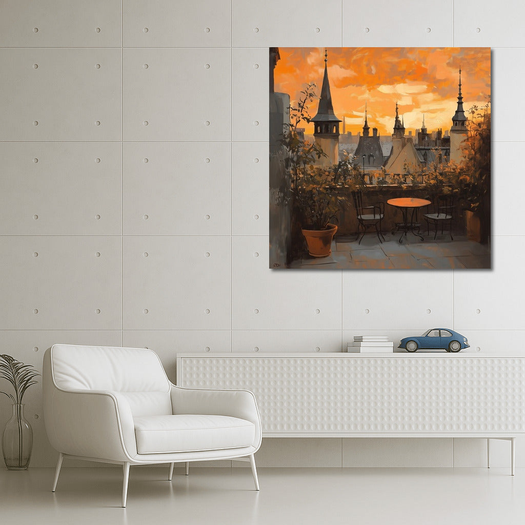 Sunset over Vintage Rooftops