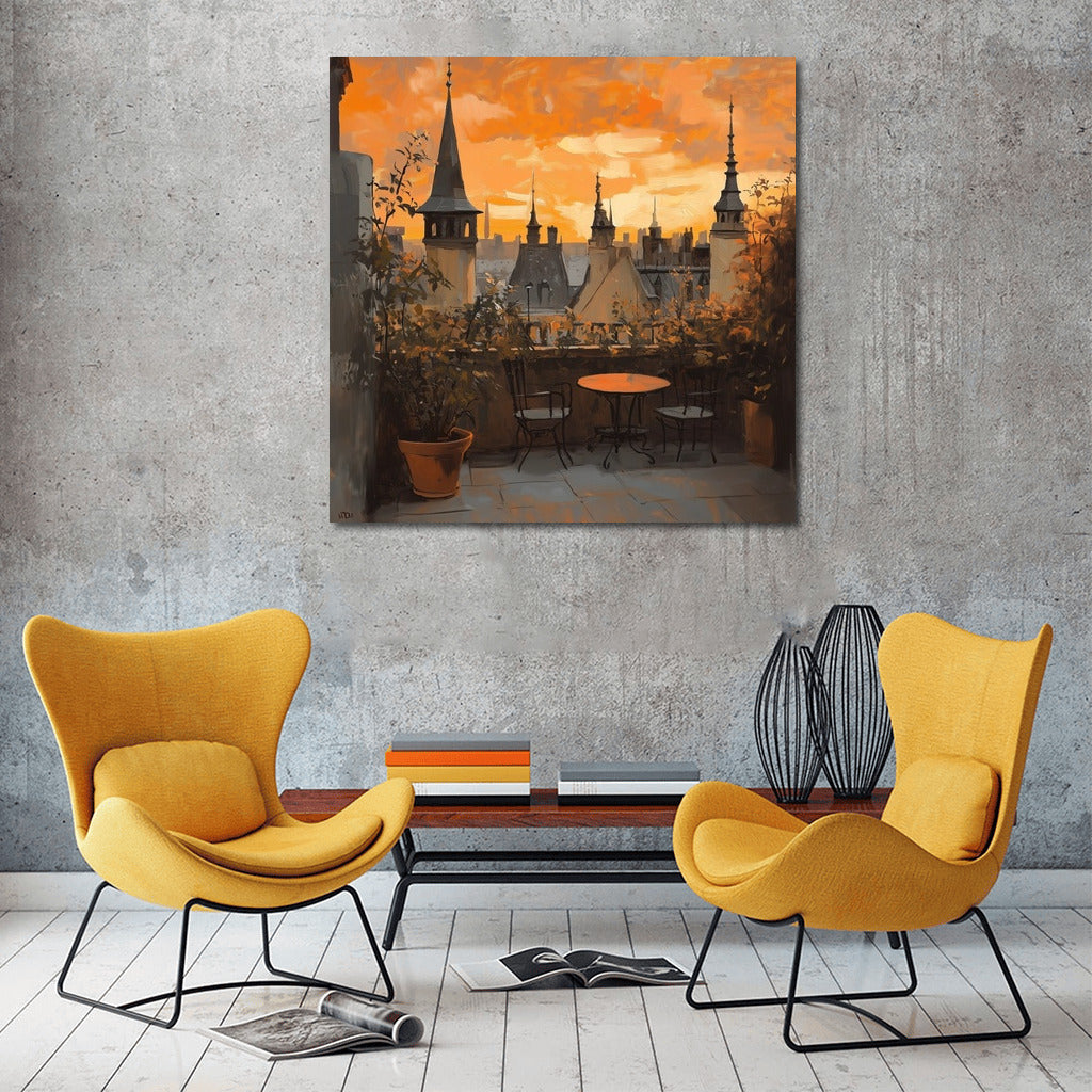 Sunset over Vintage Rooftops