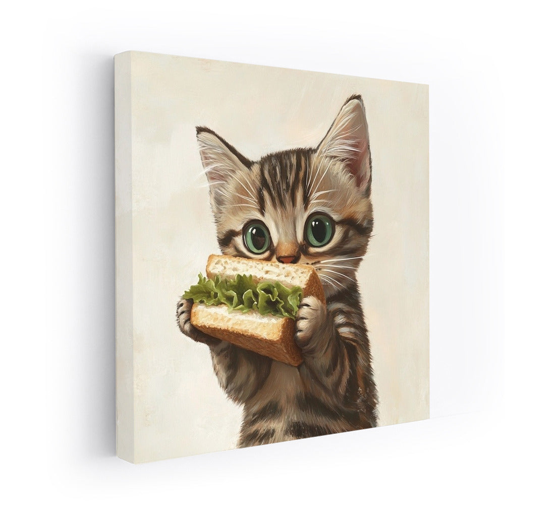 Cat with Sandwich: Comfort in the Frame