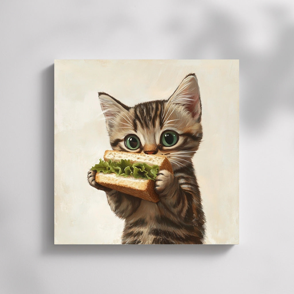 Cat with Sandwich: Comfort in the Frame