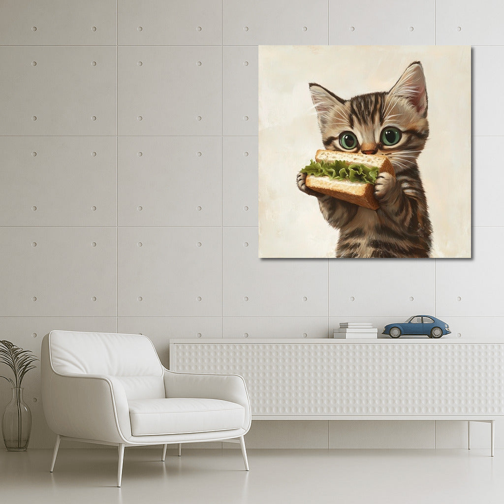 Cat with Sandwich: Comfort in the Frame