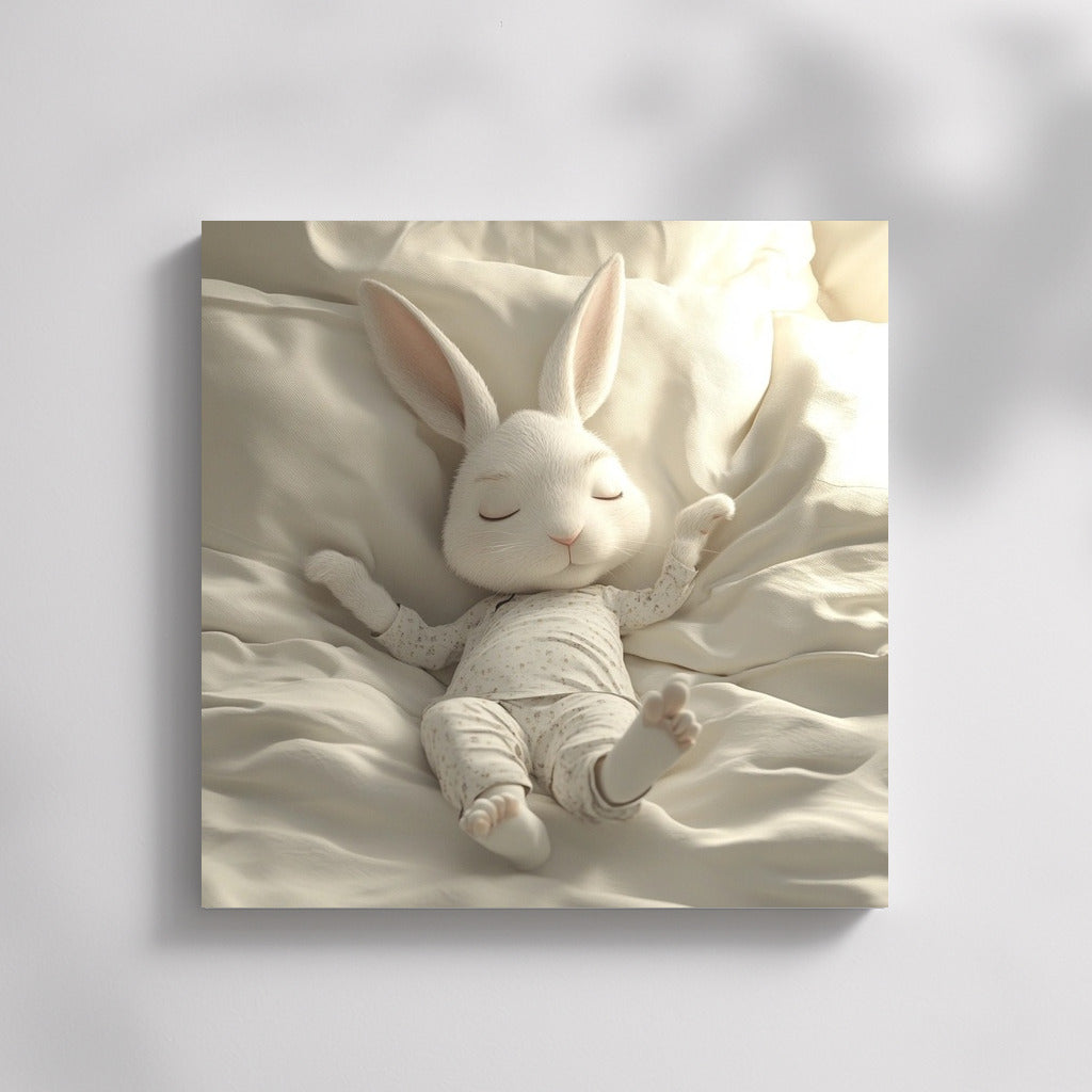 Sleepy Bunny in Pajama Cuddles