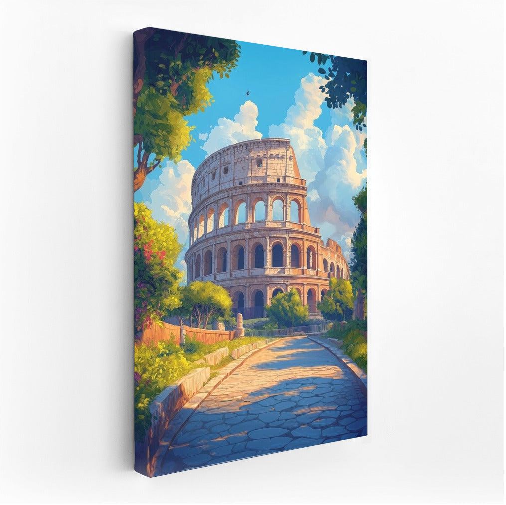 Roman Dawn: The Colosseum in the Rays of the Sun