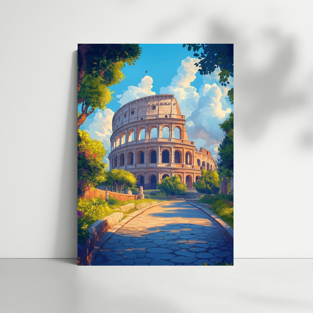 Roman Dawn: The Colosseum in the Rays of the Sun