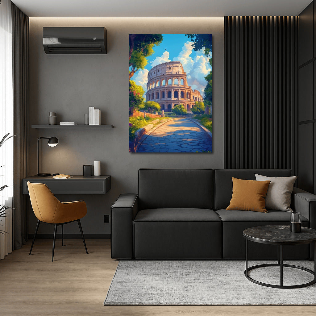 Roman Dawn: The Colosseum in the Rays of the Sun