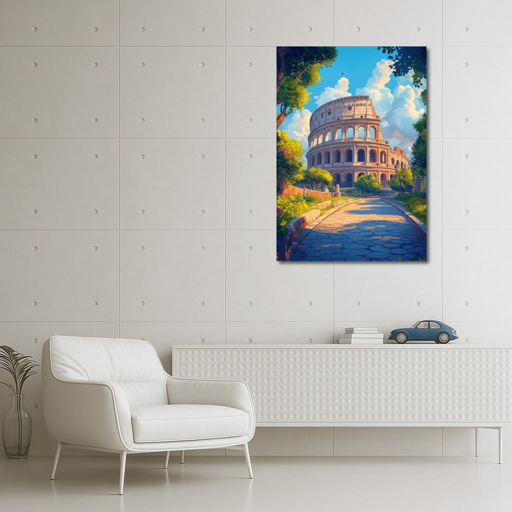 Roman Dawn: The Colosseum in the Rays of the Sun