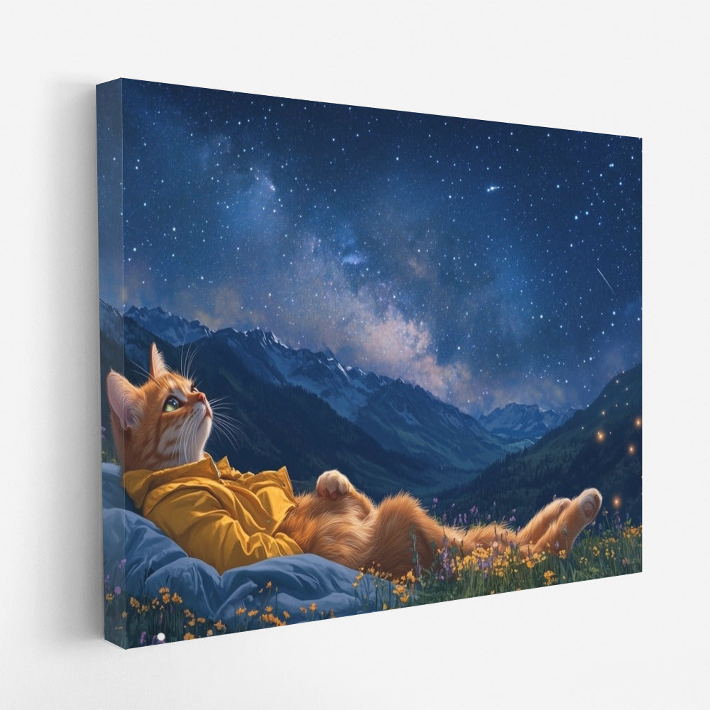 The Starry Dream of the Cat in Pajamas