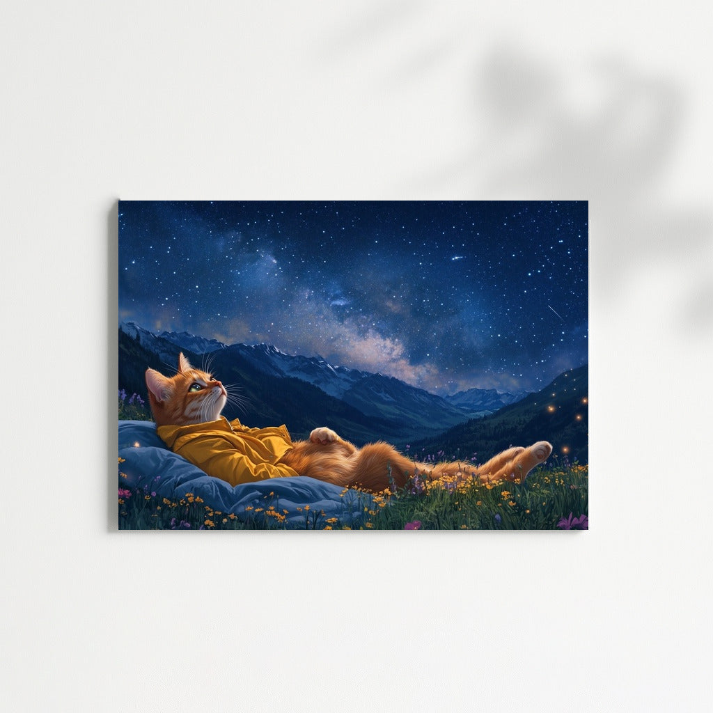 The Starry Dream of the Cat in Pajamas