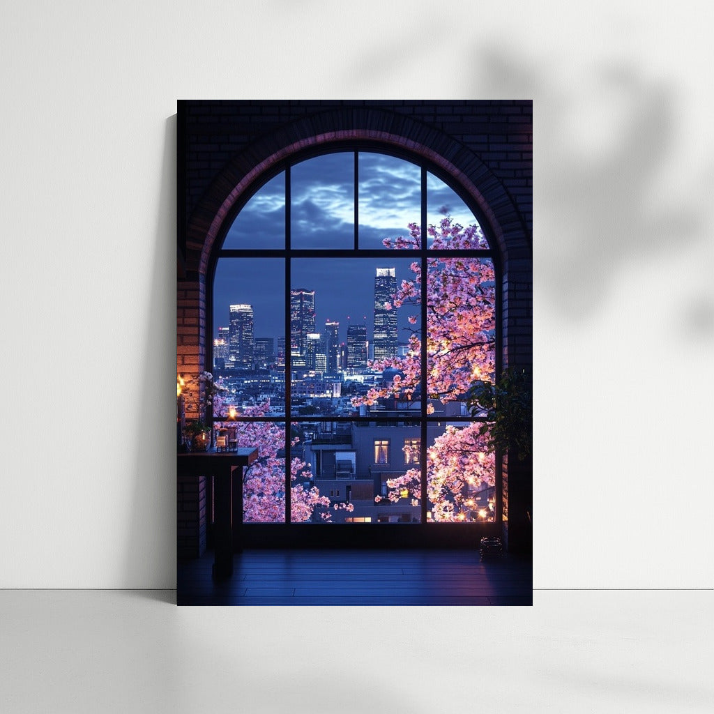 Sakura in the Night Window