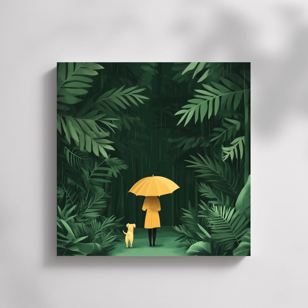 The Secret Under the Umbrella: A Walk with a Friend in the Forest