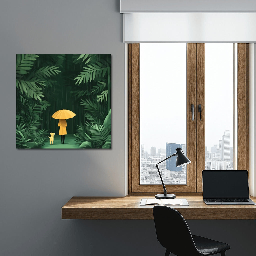 The Secret Under the Umbrella: A Walk with a Friend in the Forest