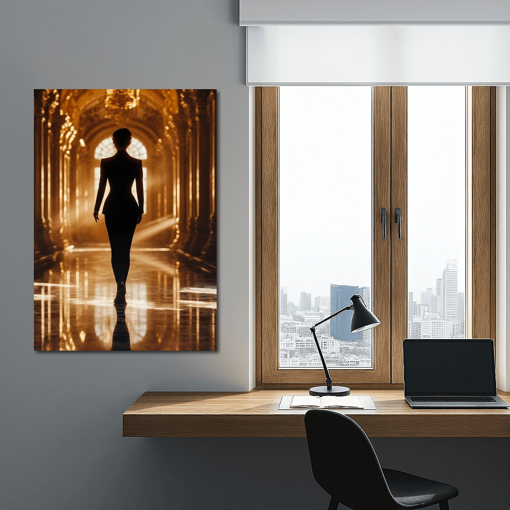 Dance of Shadows in Golden Reflections