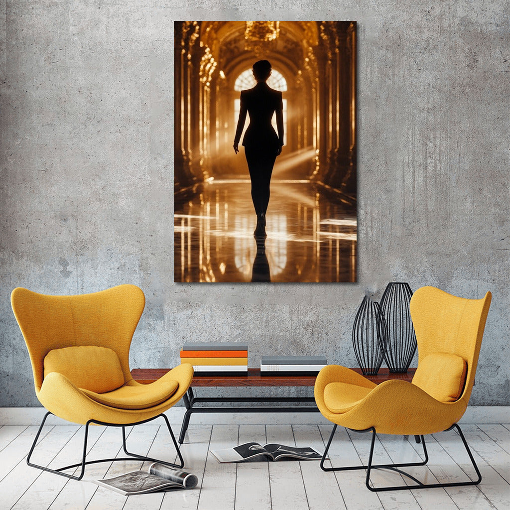 Dance of Shadows in Golden Reflections