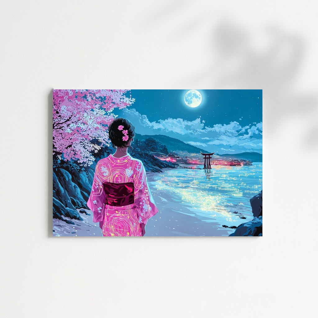 Sakura in the Embrace of the Moon
