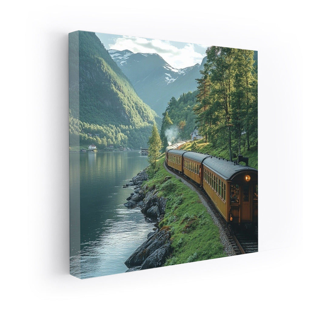 Mirror Voyage: Train at the Foot of the Emerald Mountains