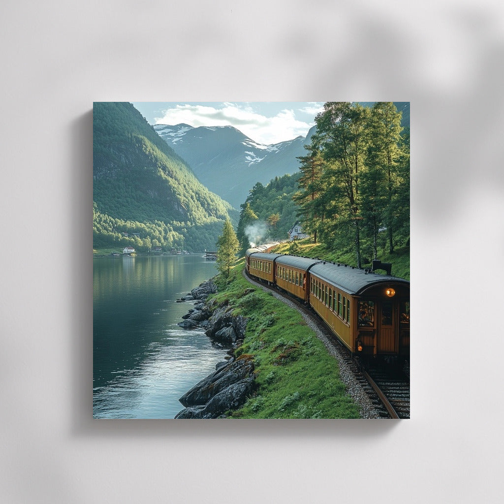Mirror Voyage: Train at the Foot of the Emerald Mountains